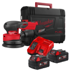 Шліфмашина ексцентрикова акумуляторна безщіткова MILWAUKEE, M18 FROS125-502X, діаметр 125мм (зарядний пристрій М12-18 FC. 2 акум (4933498254)
