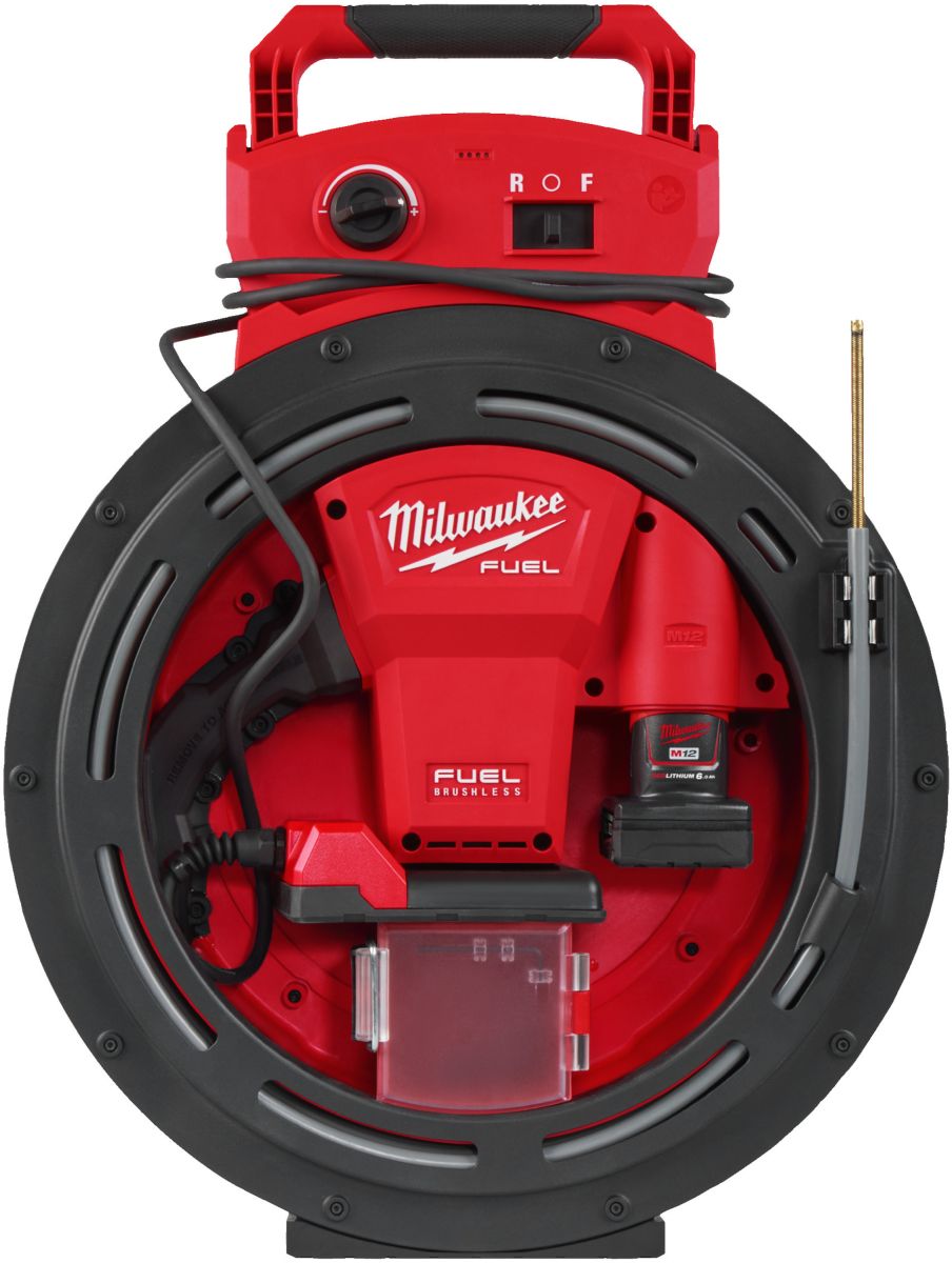 Машина прочистна акумуляторна MILWAUKEE, M12 HSFSM-602, 5м (зарядний пристрій С12 С, 2 акумулятори М12 В6 6Аг, картонне пакуванн (4933498378)