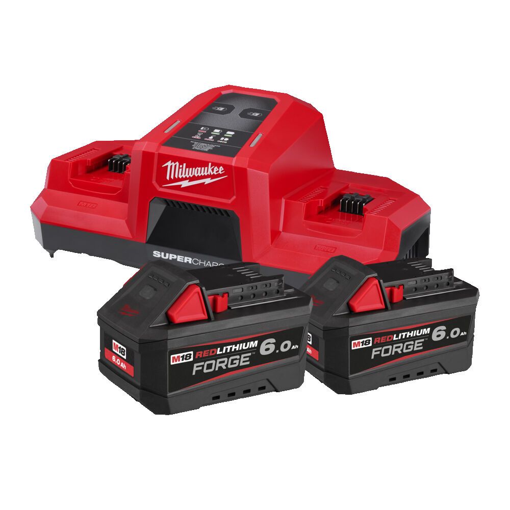 Енергокомплект Li-Ion MILWAUKEE, M18 FORGENRG-602 DBSC (зарядний пристрій M18 DBSC, 2 акумулятори М18 FB6 6Аг, картонне пакуванн (4933498549)