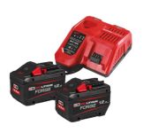 Енергокомплект Li-Ion MILWAUKEE, M18 FORGENRG-122 (зарядний пристрій M12-18 FC, 2 акумулятори М18 FB12 12Аг, картонне пакування) (4933498610)