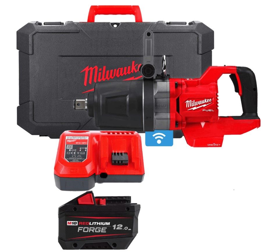 Гайковерт акумуляторний безщітковий 1'' MILWAUKEE, M18 ONEFHIWF1DS-121C, 2711Нм (зарядний пристрій M12-18 FC, 1 акумулятор FB12 (4933499253)