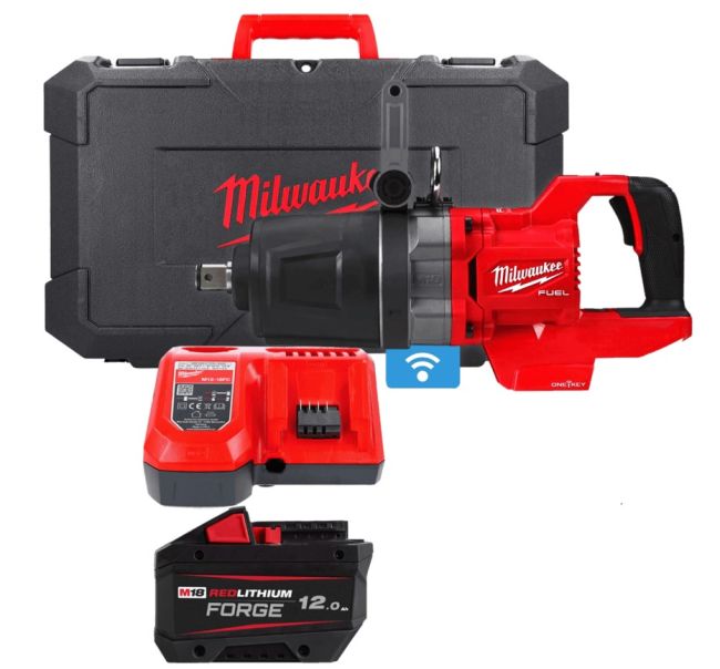 Гайковерт акумуляторний безщітковий 1'' MILWAUKEE, M18 ONEFHIWF1DS-121C, 2711Нм (зарядний пристрій M12-18 FC, 1 акумулятор FB12 (4933499253)