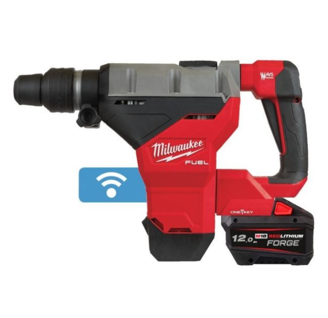 Перфоратор акумуляторний SDS-MAX MILWAUKEE, M18 FHM-121C, 11Дж (зарядний пристрій M12-18 FC, 1 акумулятор М18 FB12 12Аг, кейс) (4933499269)