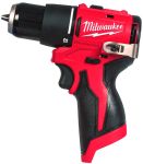 Дриль-шуруповерт з ударом акумуляторний безщітковий MILWAUKEE, M12 BLPDRC-0, 40Нм (каркас, кліпса на ремінь, картонне пакування) (4933500421)