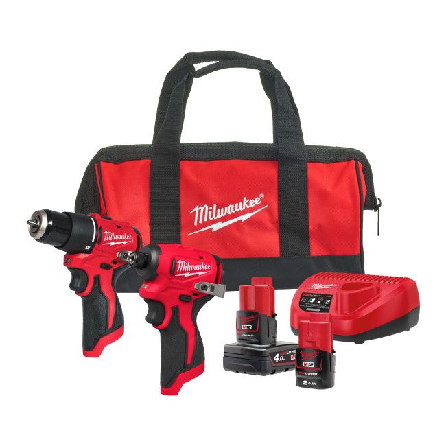 Набір інструментів акумуляторних MILWAUKEE M12 BLPP2B-422B (дриль-шуруповерт M12 BLPDRC, шуруповерт BLIDRC. зарядний пристрій, 1 (4933500425)