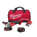 Шліфувальна машина кутова акумуляторна безщіткова MILWAUKEE, M18 FSAG125X-501BRF, діаметр 125мм, 1200Вт, (зарядний пристрій M12- (4933500779)