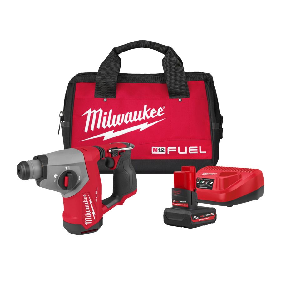 Перфоратор акумуляторний безщітковий SDS-PLUS MILWAUKEE, M12 FHAC16-501BRF, 1,15Дж (зарядний пристрій C12 C, 2 акумулятори M12 H (4933500781)