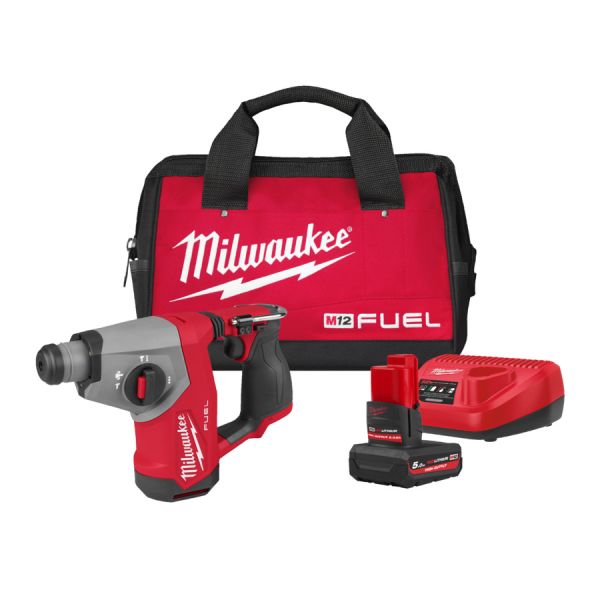 Перфоратор акумуляторний безщітковий SDS-PLUS MILWAUKEE, M12 FHAC16-501BRF, 1,15Дж (зарядний пристрій C12 C, 2 акумулятори M12 H (4933500781)