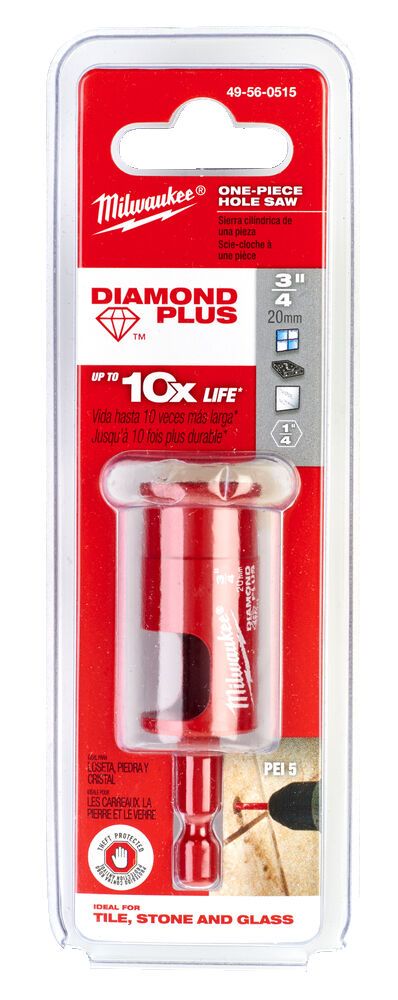 Коронка алмазна Diamond Plus MILWAUKEE, діаметр 20мм (з хвостовиком) (49560515)