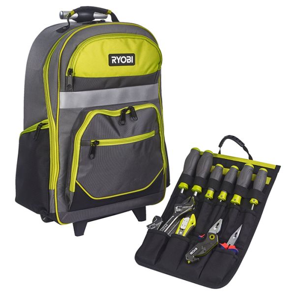 Рюкзак для інструменту RYOBI RSSBP2, 25л, на коліщатках, телескопічне руків'я, поліестер 600D (5132005344)