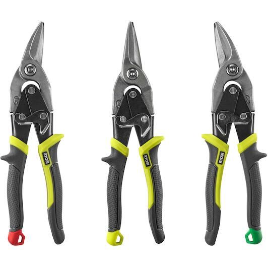 Ножиці по металу (набір 3шт) RYOBI (ліві, праві, прямі) (5132006054)