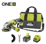 Шліфмашина кутова акумуляторна RYOBI, M18 M18 R18AG-140S, діаметр 115мм (ЗП+1 акум.x 4.0Aг, сумка) (5133004301)