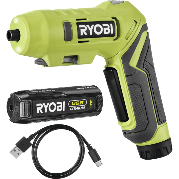 Викрутка акумуляторна RYOBI USB Lithium RSDP4-120G 4В (1акум.х2Аг) 5Нм, 200об/хв (5133005958)