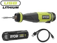 Паяльник акумуляторний Ryobi USB Lithium RSI4-120G 4В (1х2Аг) 460 С, LED підсвітка (+ Паяльне жало, Паяльний дріт (1 мм, 4 г), К (5133006146)
