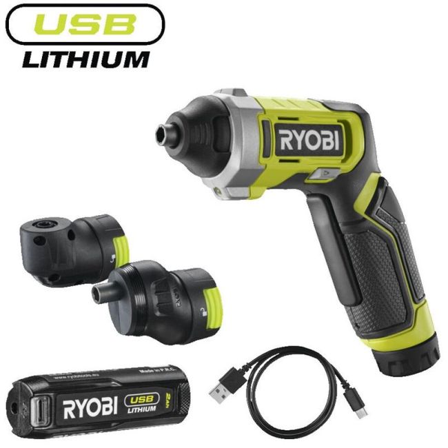 Викрутка акумуляторна Ryobi USB Lithium RSD4-120TA2 4В (1х2Аг) 5Нм,  200об/хв (5133006211)