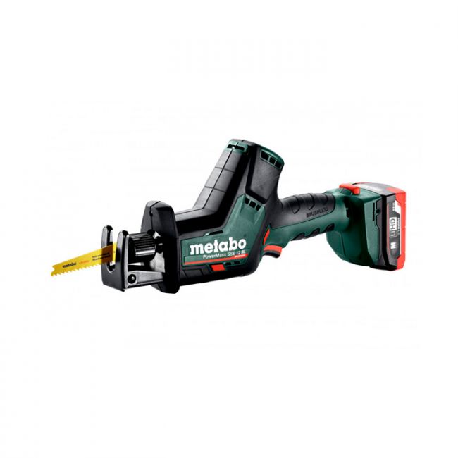 Акумуляторна шабельна пила Metabo PowerMaxx SSE 12 BL LiHD 2x4.0 Аг (602322800)