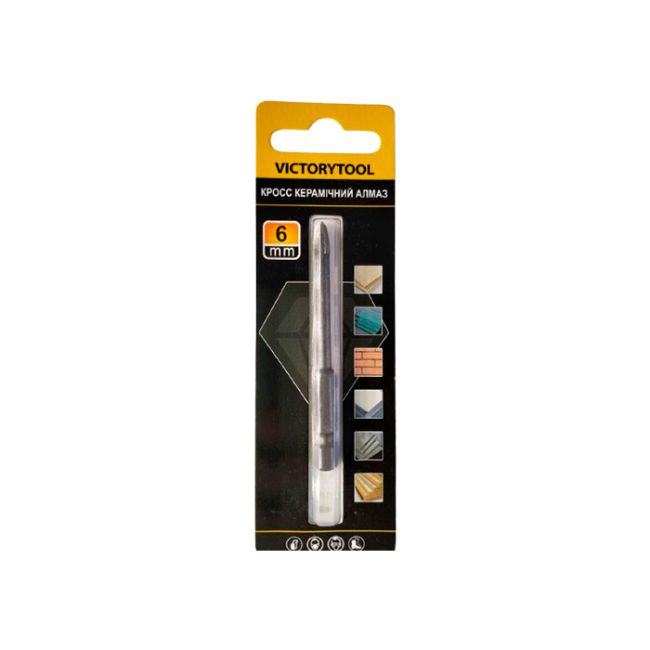 Свердло по плитці з шестигранним хвостовик VICTORYTOOL 6 мм (П106)