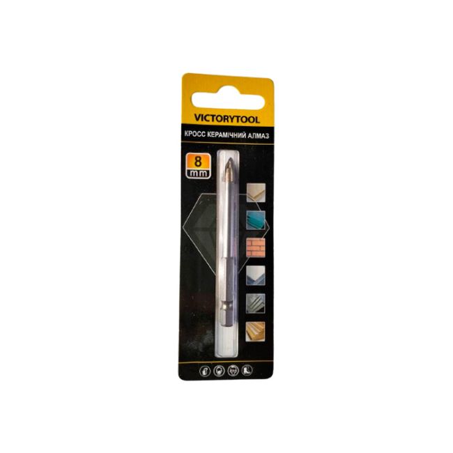 Свердло по плитці з шестигранним хвостовик VICTORYTOOL 8 мм (П108)