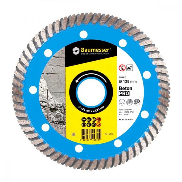 Диск алмазний відрізний Baumesser 1A1R Turbo 125x2,2x8x22,23 Beton PRO (90215008010)