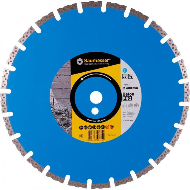 Диск алмазний відрізний Baumesser 1A1RSS/C1-H 400x3,2/2,5x10x25,4-24 F4 Beton PRO (94120338026)