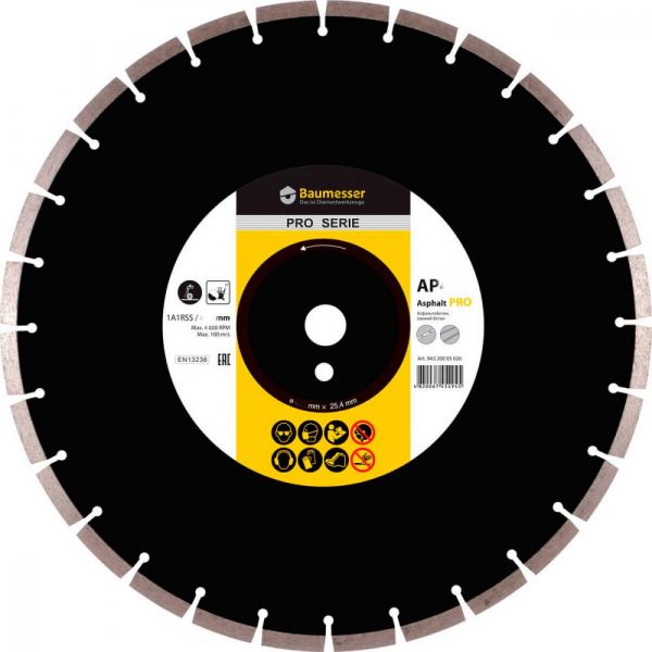 Диск алмазний по асфальту Baumesser 1A1RSS/C3 Asphalt Pro 450x25,4/11,5/32 мм (94320005028)