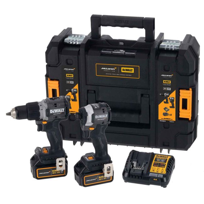 Набір з двох інструментів акумуляторних безщіткових McLaren F1 TEAM LIMITED EDITION DeWALT DCK200MP2T
