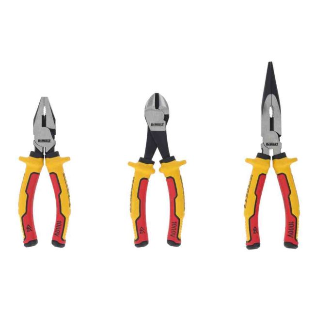 Набір з трьох шарнірно-губцевих інструментів LASER HARDENED VDE 1000V DeWALT DWHT82811-0
