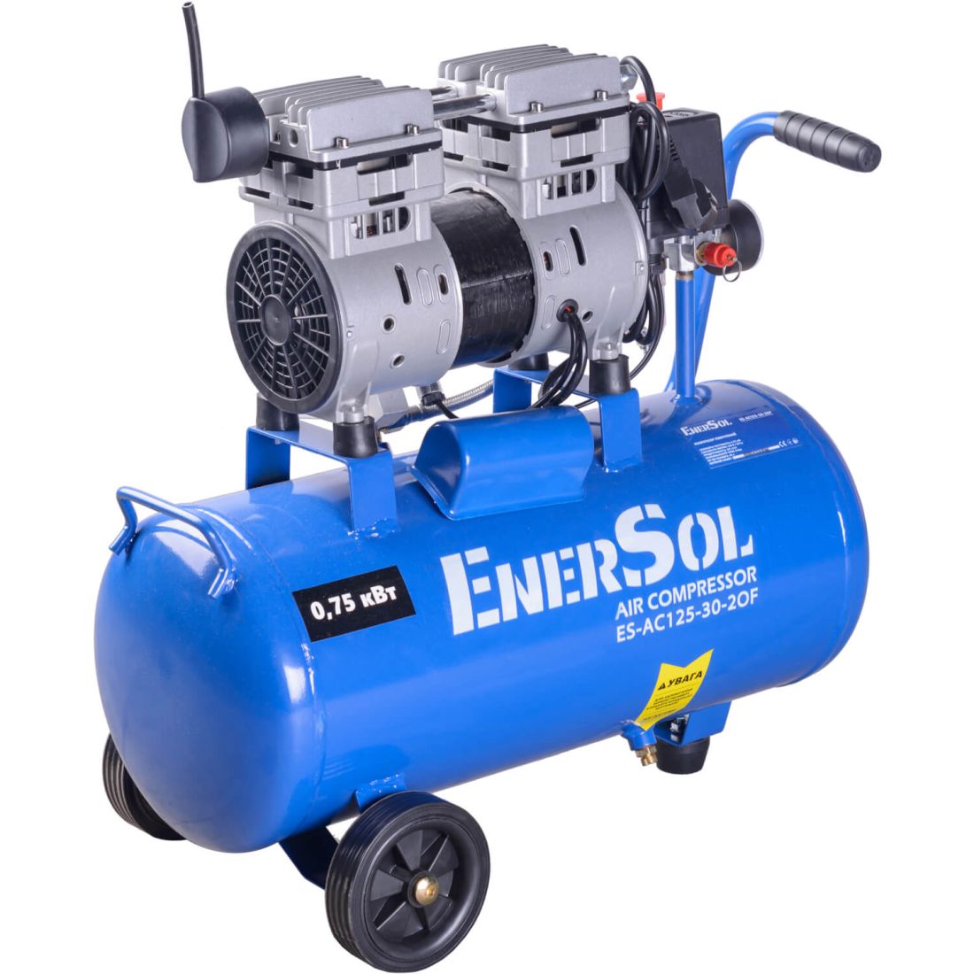 Компресор повітряний безмасляний EnerSol ES-AC125-30-2OF