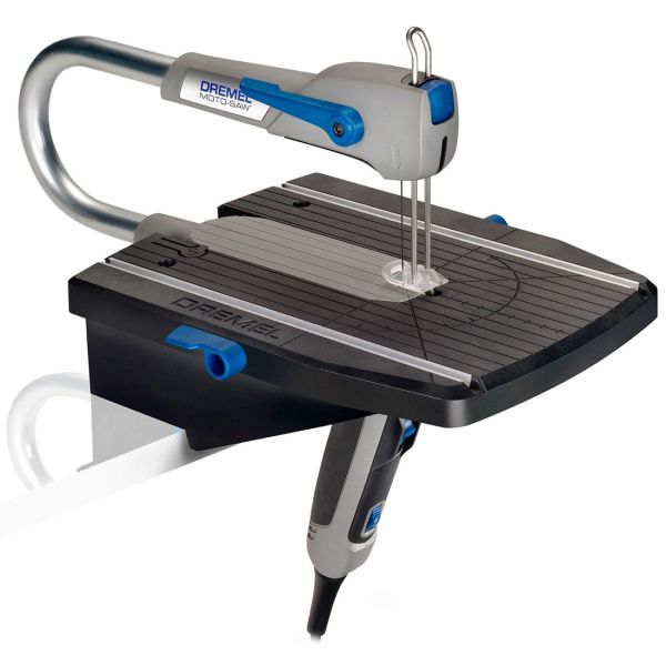 Стаціонарний лобзик DREMEL Moto-Saw (MS20-1/5) в чемодані з 5 пиляльними полотами та паралельною напрямною (F013MS20JC)