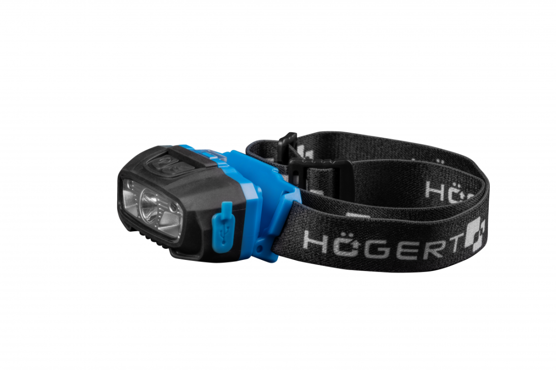 HOEGERT Налобний ліхтар з датчиком руху USB 6 функцій (HT1E421)