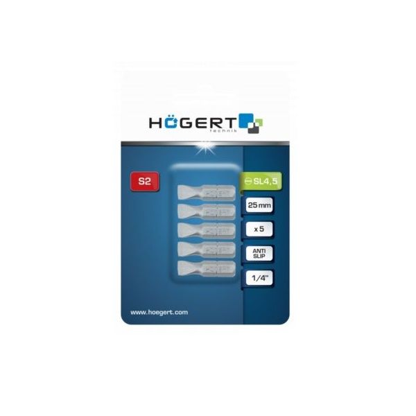 HOEGERT Набір біт SL 5 25мм сталь S2 5шт (HT1S331)