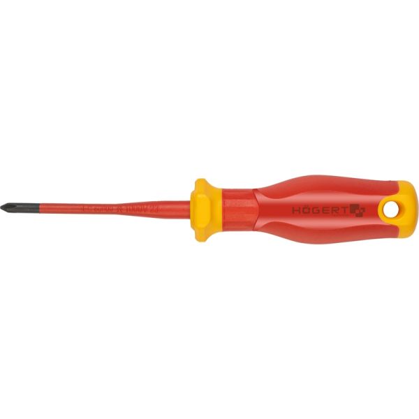HOEGERT Хрестова викрутка PZ1 80 мм, 1000В, SLIM, S2 (HT1S968-1)
