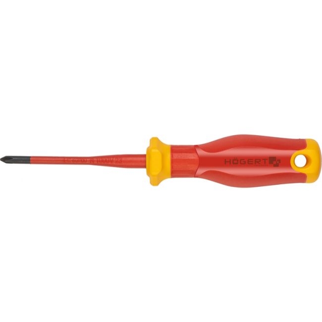 HOEGERT Хрестова викрутка PZ2 100 мм, 1000В, SLIM, S2 (HT1S969-1)