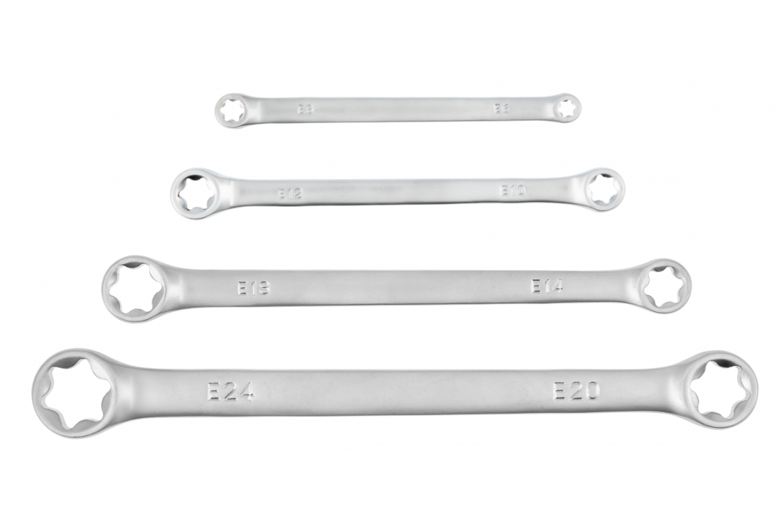 HOEGERT Набір накидних ключів torx E6 - E24, 4 шт. (HT1W590)