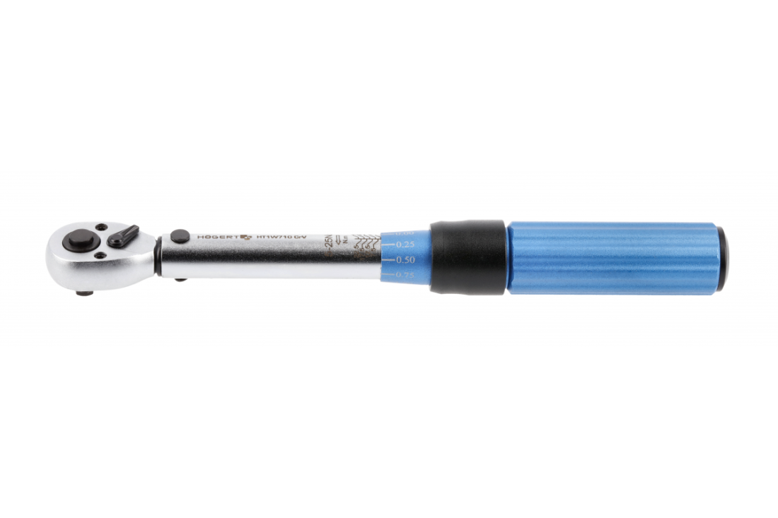 HOEGERT Динамометричний ключ 1/4", 5-25 Нм (HT1W710)