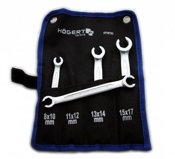 HOEGERT Набір накидних напіввідкритих ключів,8-17 мм, 4 шт (HT1W730)