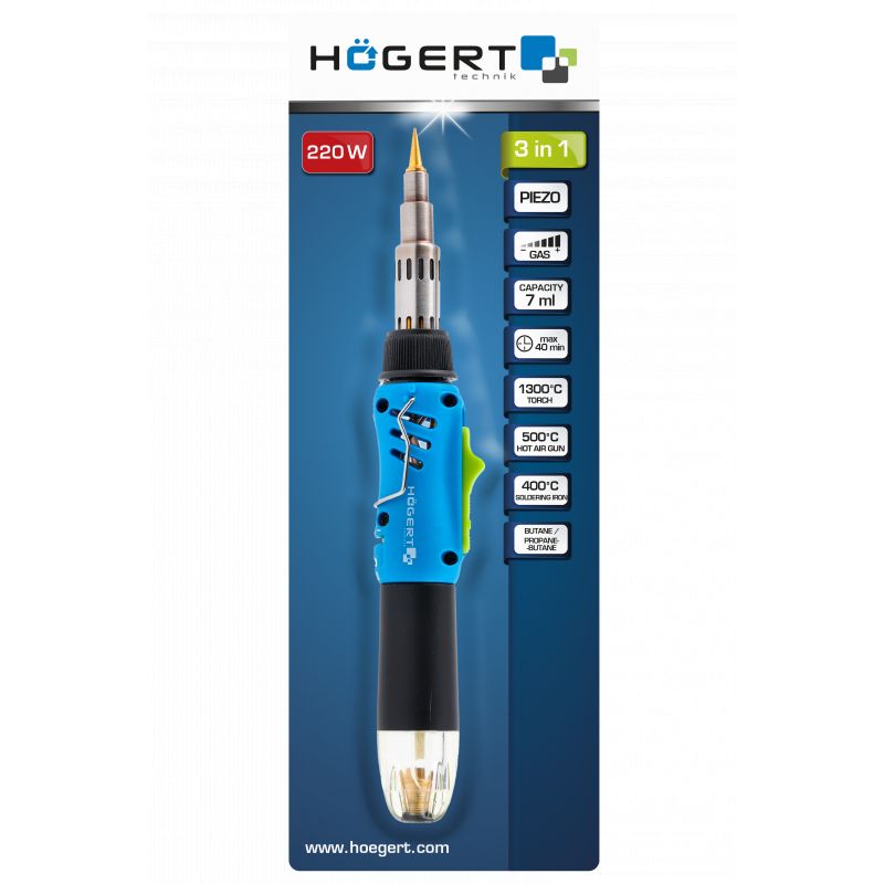 HOEGERT Паяльник газовий 3 в 1 (HT2C401)