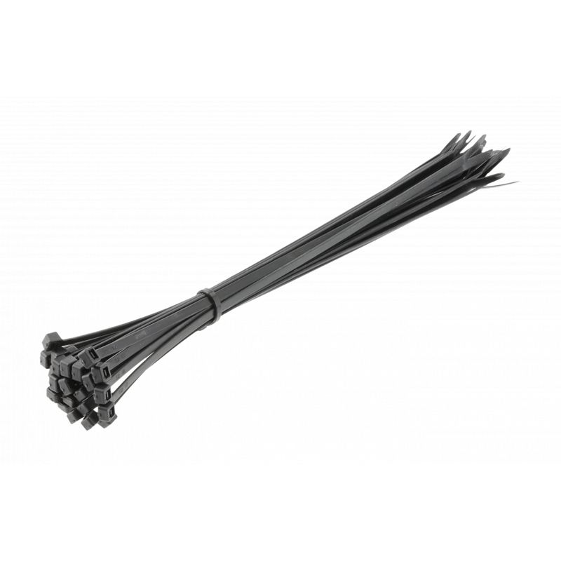 HOEGERT Стяжки нейлонові 4,8 x 300 мм, 25 шт., чорні (HT2C711)