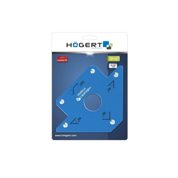 HOEGERT Магнітний кутник для зварювання 34кг 190х122х27 мм (HT3B650)