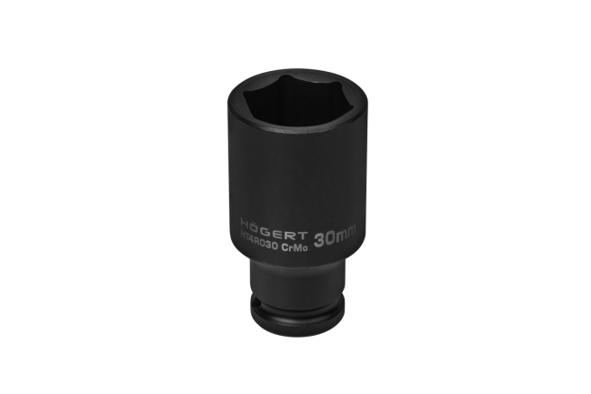 HOEGERT Головка торцева ударна шестигранна 1/2", 30 мм, глибока, CrMo (HT4R030)