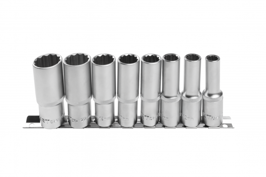 HOEGERT Набір торцевих ключів 1/2" на 12 точок, 8 шт (HT4R051)