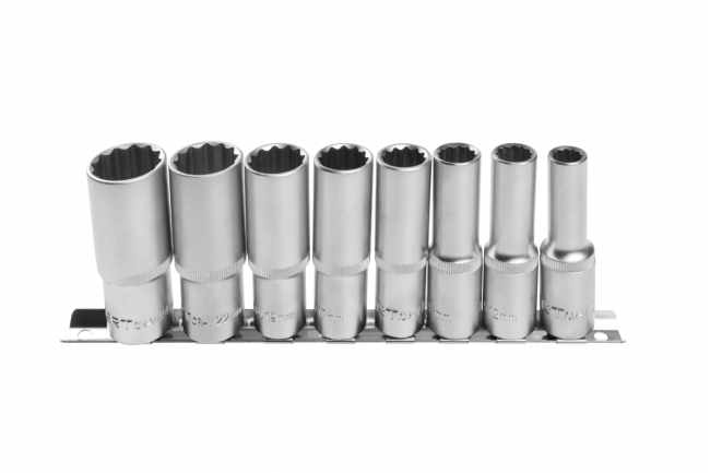 HOEGERT Набір торцевих ключів 1/2" на 12 точок, 8 шт (HT4R051)
