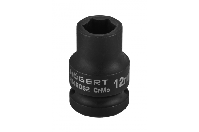 HOEGERT Головка торцева ударна шестигранна 1/2", 12 мм, CrMo (HT4R062)