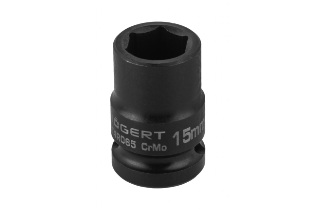 HOEGERT Головка торцева ударна шестигранна 1/2", 15 мм, CrMo (HT4R065)