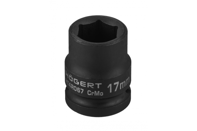 HOEGERT Головка торцева ударна шестигранна 1/2", 17 мм, CrMo (HT4R067)