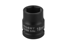 HOEGERT Головка торцева ударна шестигранна 1/2", 18 мм, CrMo (HT4R068)