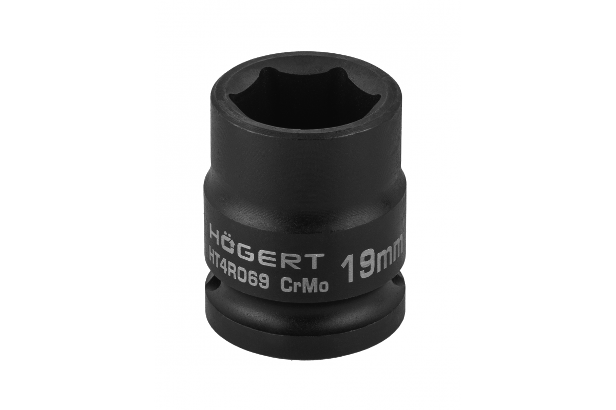 HOEGERT Головка торцева ударна шестигранна 1/2", 19 мм, CrMo (HT4R069)