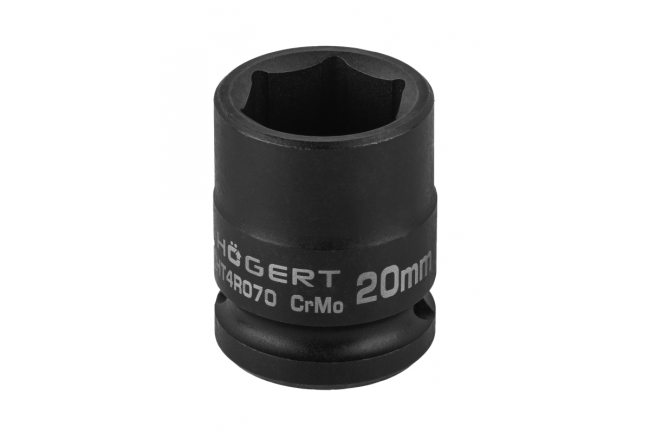 HOEGERT Головка торцева ударна шестигранна 1/2", 20 мм, CrMo (HT4R070)