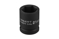 HOEGERT Головка торцева ударна шестигранна 1/2", 21 мм, CrMo (HT4R071)