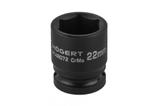 HOEGERT Головка торцева ударна шестигранна 1/2", 22 мм, CrMo (HT4R072)
